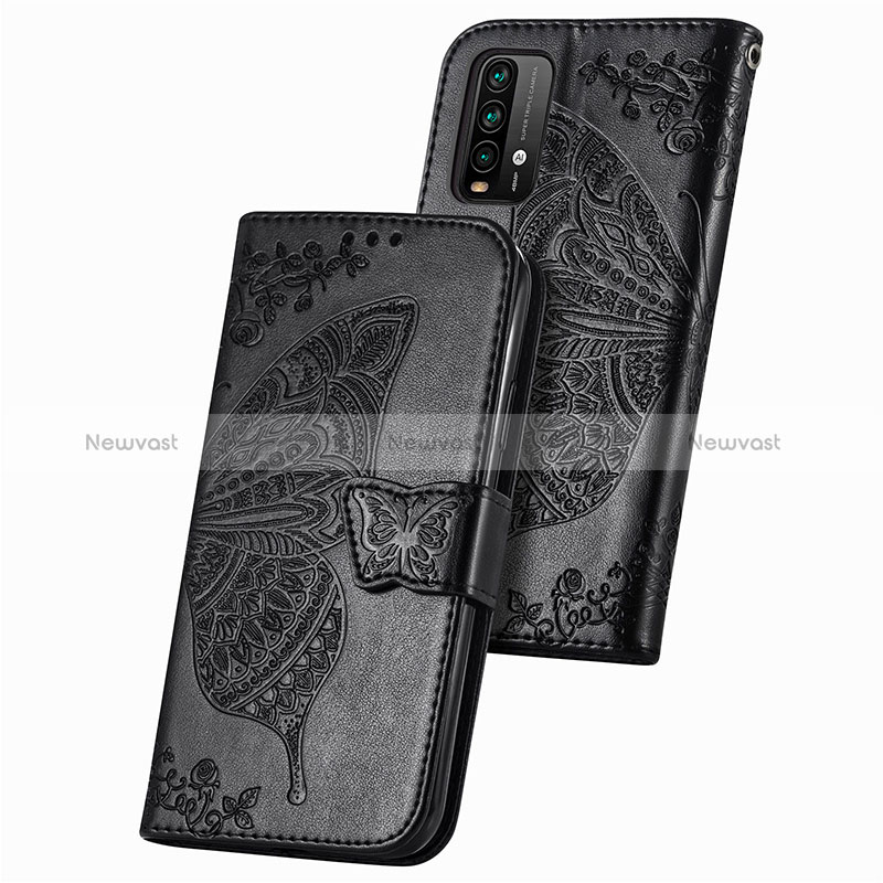 Leather Case Stands Butterfly Flip Cover Holder for Xiaomi Redmi 9 Power