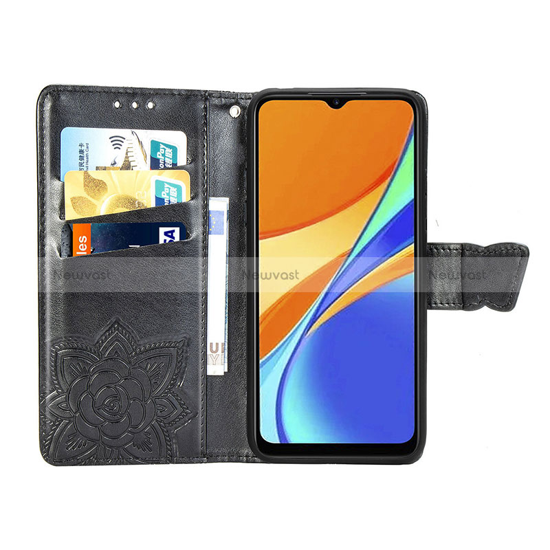 Leather Case Stands Butterfly Flip Cover Holder for Xiaomi Redmi 9C