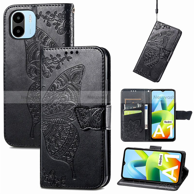 Leather Case Stands Butterfly Flip Cover Holder for Xiaomi Redmi A2 Plus