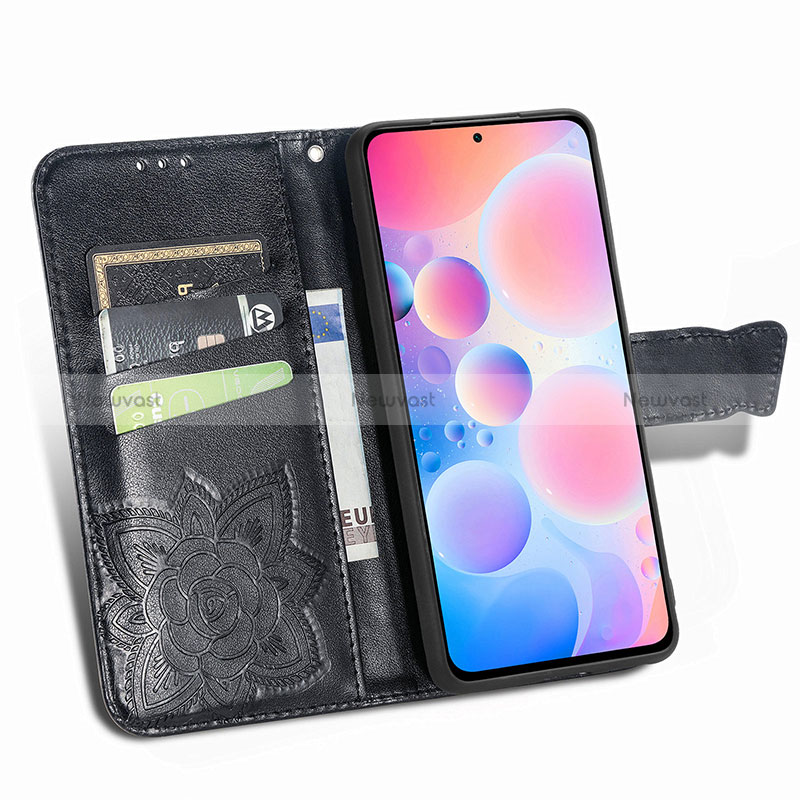 Leather Case Stands Butterfly Flip Cover Holder for Xiaomi Redmi K40 Pro 5G