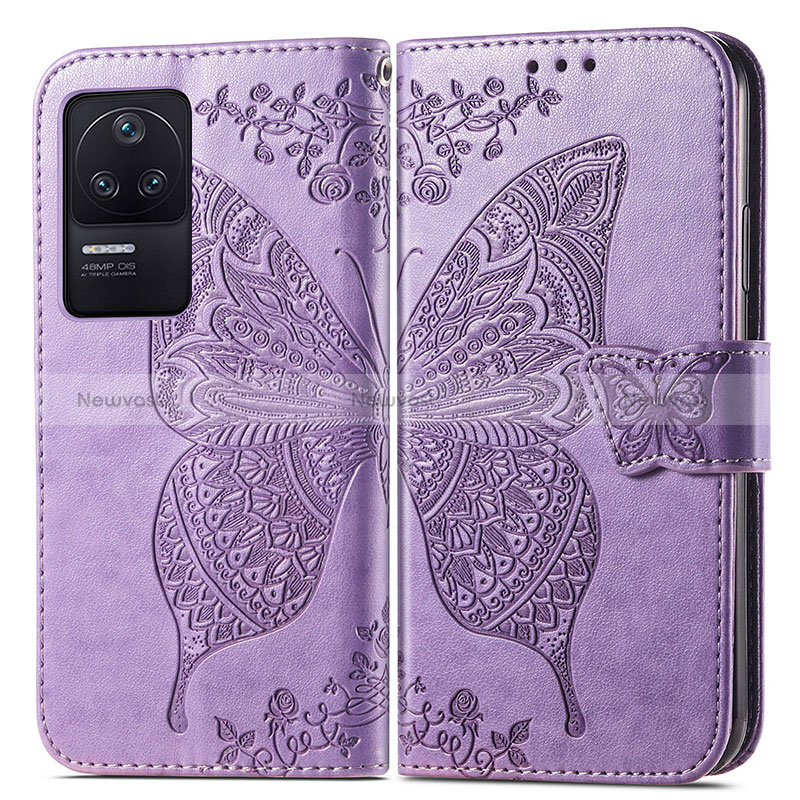 Leather Case Stands Butterfly Flip Cover Holder for Xiaomi Redmi K40S 5G