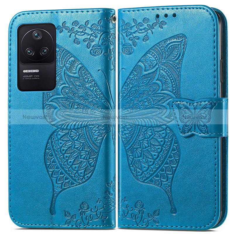 Leather Case Stands Butterfly Flip Cover Holder for Xiaomi Redmi K40S 5G