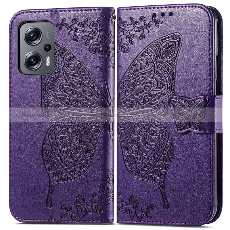 Leather Case Stands Butterfly Flip Cover Holder for Xiaomi Redmi K50i 5G