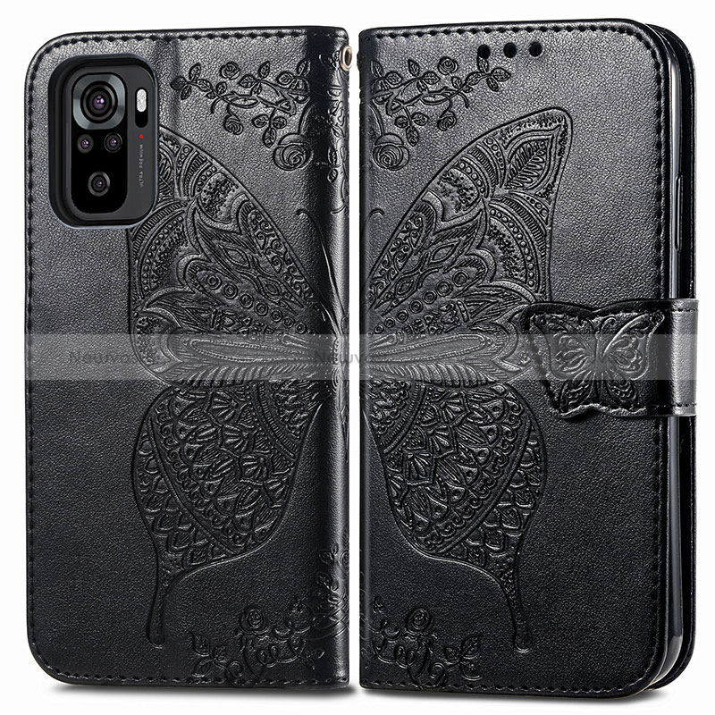 Leather Case Stands Butterfly Flip Cover Holder for Xiaomi Redmi Note 10 4G