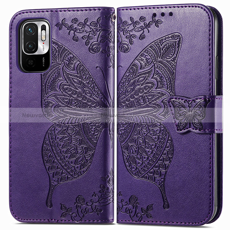 Leather Case Stands Butterfly Flip Cover Holder for Xiaomi Redmi Note 10 JE 5G