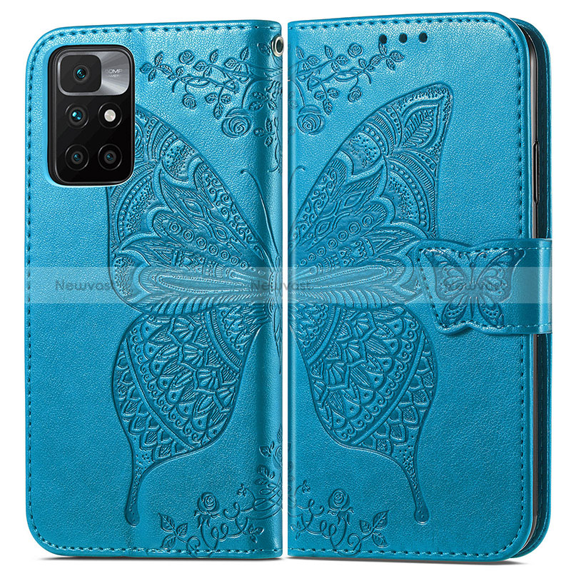 Leather Case Stands Butterfly Flip Cover Holder for Xiaomi Redmi Note 11 4G (2021)