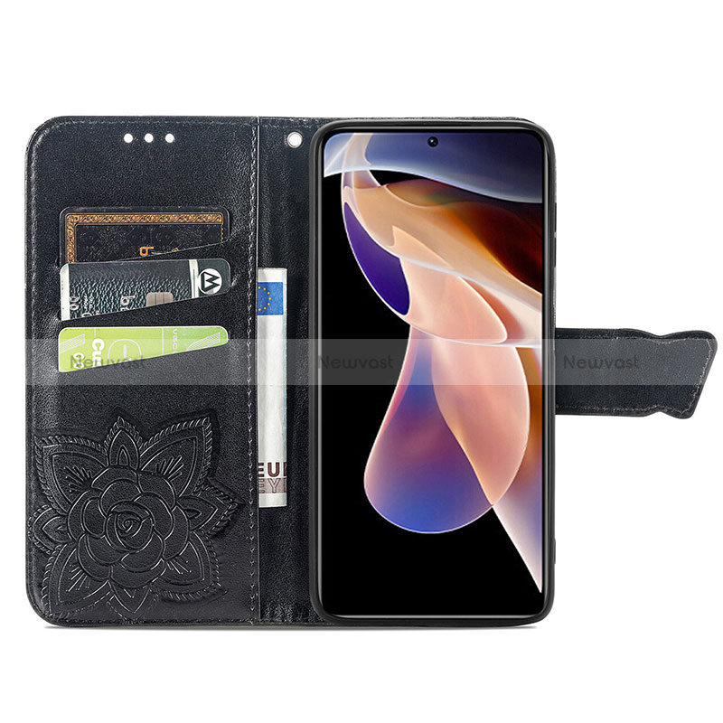 Leather Case Stands Butterfly Flip Cover Holder for Xiaomi Redmi Note 11 Pro+ Plus 5G