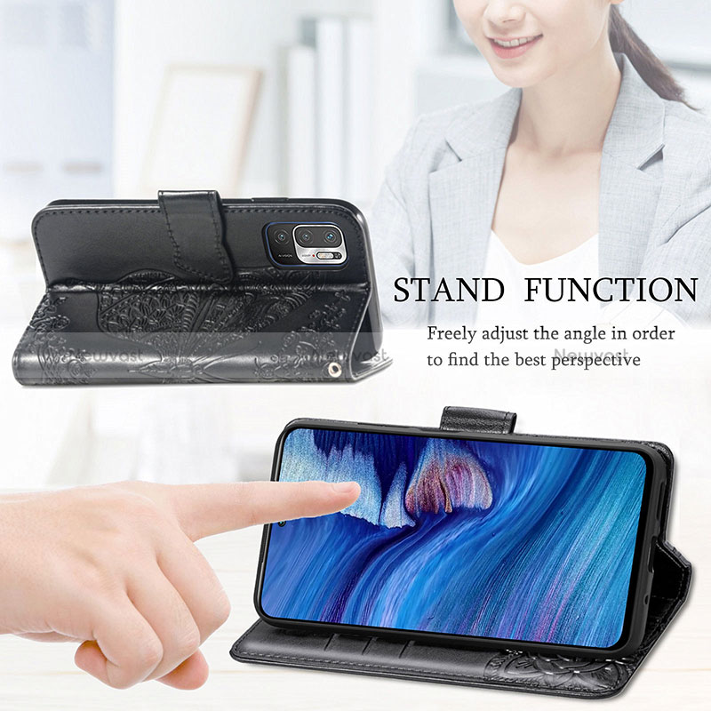 Leather Case Stands Butterfly Flip Cover Holder for Xiaomi Redmi Note 11 SE 5G