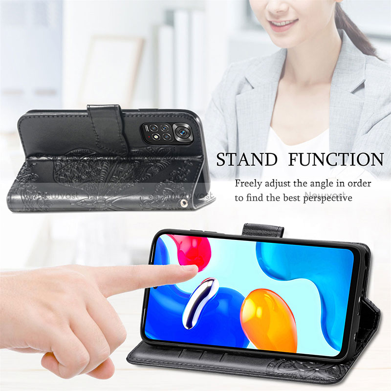 Leather Case Stands Butterfly Flip Cover Holder for Xiaomi Redmi Note 11S 4G