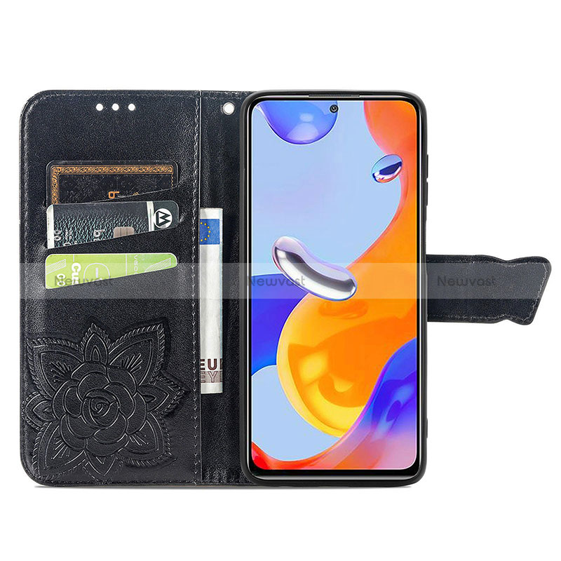 Leather Case Stands Butterfly Flip Cover Holder for Xiaomi Redmi Note 12 Pro 4G