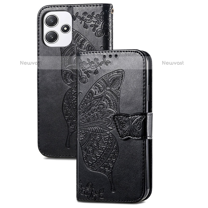 Leather Case Stands Butterfly Flip Cover Holder for Xiaomi Redmi Note 12R 5G