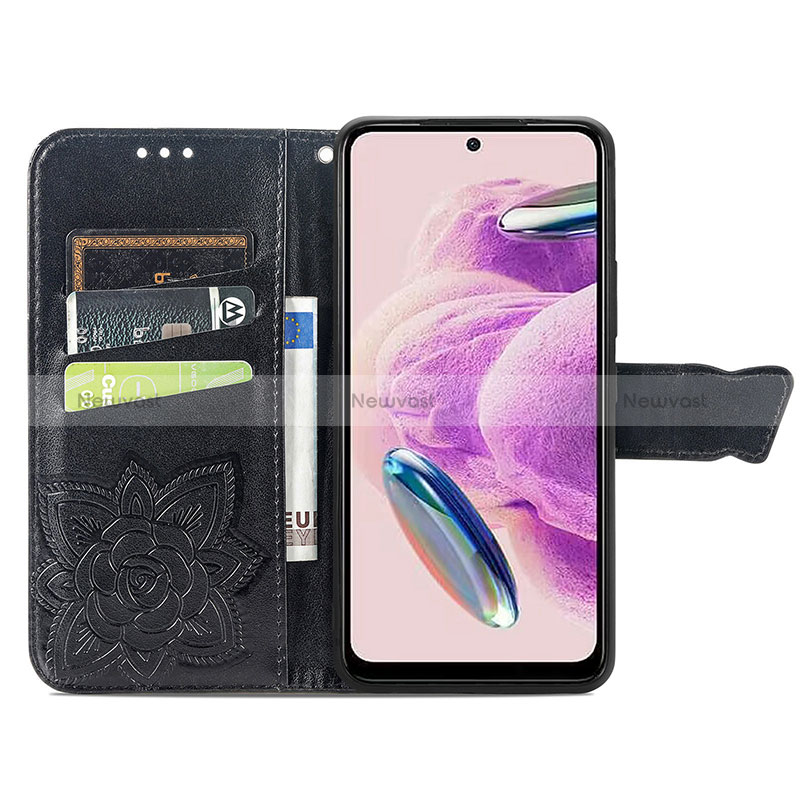 Leather Case Stands Butterfly Flip Cover Holder for Xiaomi Redmi Note 12S