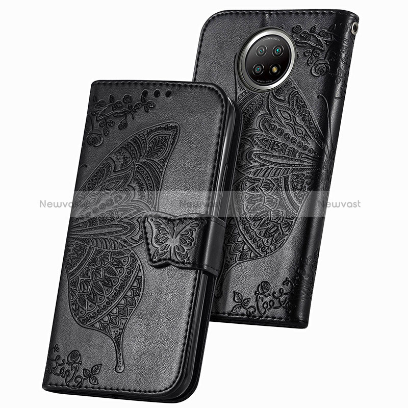 Leather Case Stands Butterfly Flip Cover Holder for Xiaomi Redmi Note 9 5G