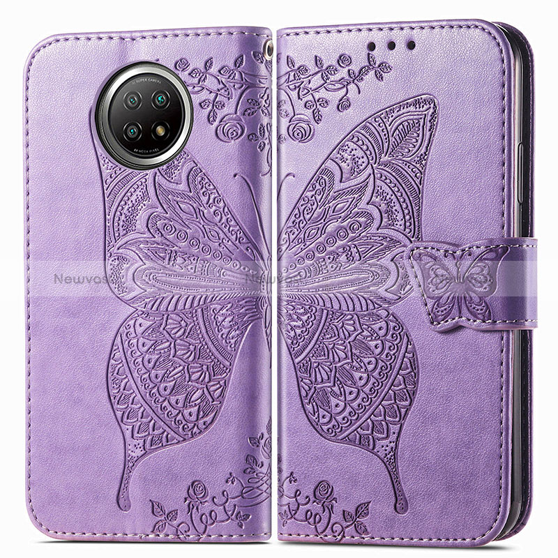 Leather Case Stands Butterfly Flip Cover Holder for Xiaomi Redmi Note 9 5G