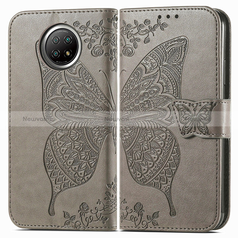 Leather Case Stands Butterfly Flip Cover Holder for Xiaomi Redmi Note 9 5G