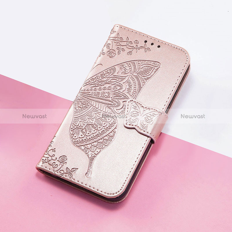 Leather Case Stands Butterfly Flip Cover Holder S01D for Google Pixel 5