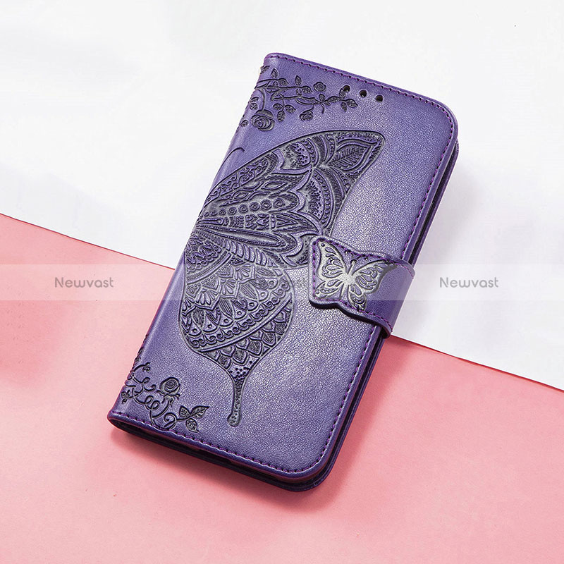 Leather Case Stands Butterfly Flip Cover Holder S01D for Huawei Honor 50 Lite