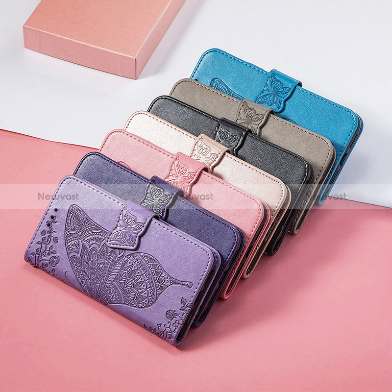 Leather Case Stands Butterfly Flip Cover Holder S01D for Huawei Honor 60 5G