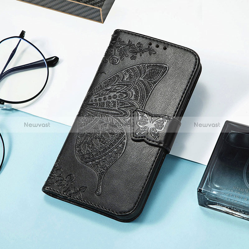 Leather Case Stands Butterfly Flip Cover Holder S01D for Huawei Honor 60 SE 5G