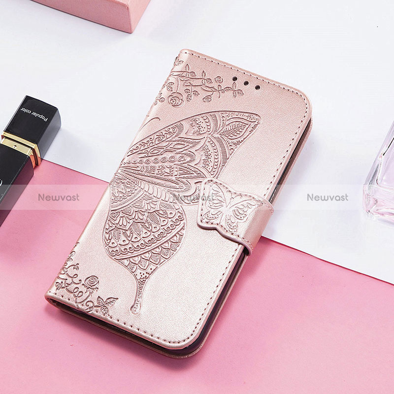 Leather Case Stands Butterfly Flip Cover Holder S01D for Huawei Honor 80 Pro 5G