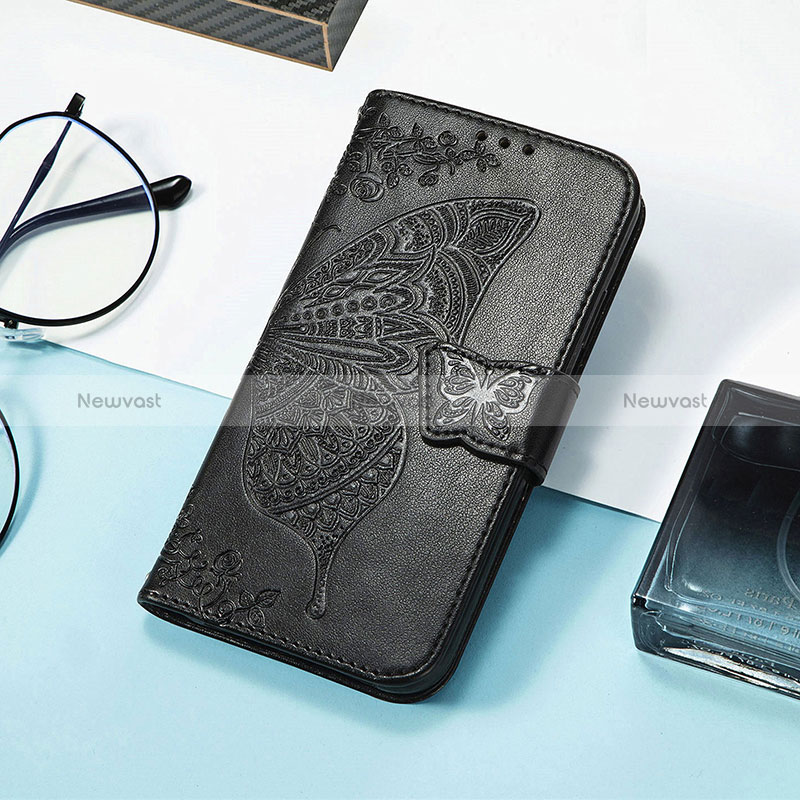 Leather Case Stands Butterfly Flip Cover Holder S01D for Huawei Honor 80 SE 5G