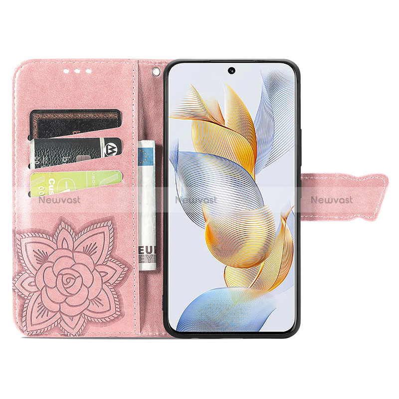 Leather Case Stands Butterfly Flip Cover Holder S01D for Huawei Honor 90 5G