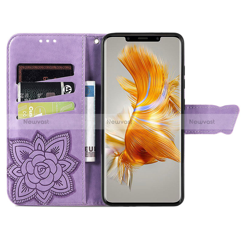 Leather Case Stands Butterfly Flip Cover Holder S01D for Huawei Mate 50 Pro