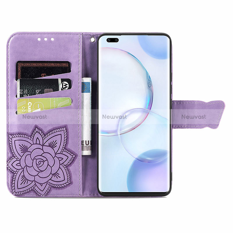 Leather Case Stands Butterfly Flip Cover Holder S01D for Huawei Nova 9 Pro