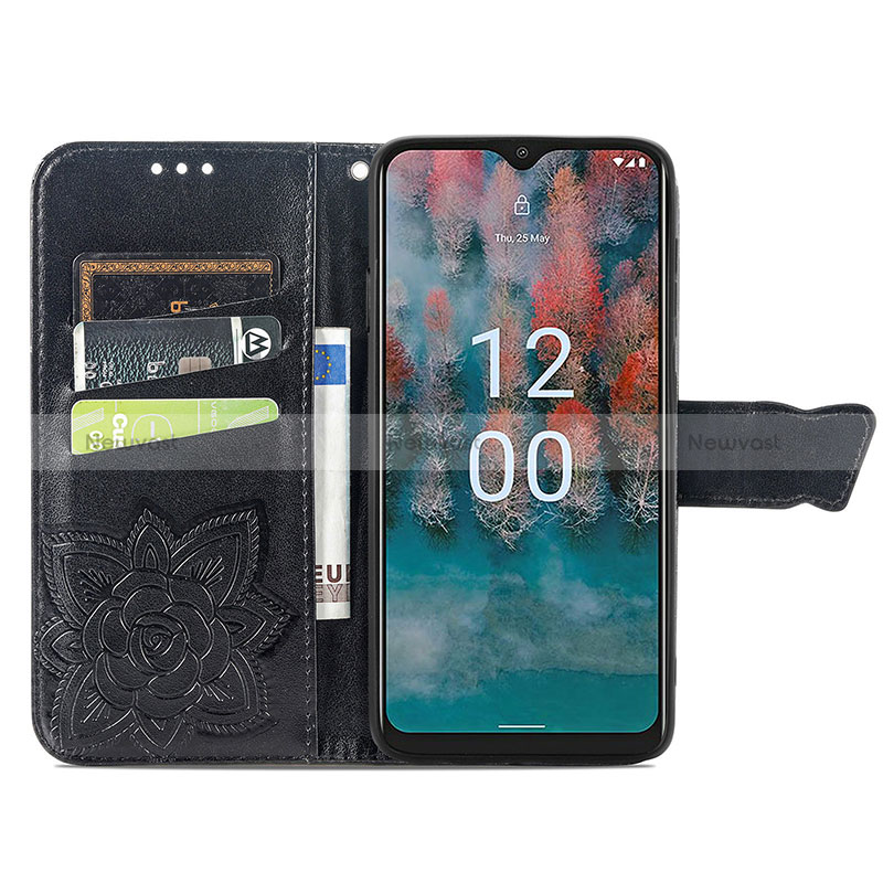 Leather Case Stands Butterfly Flip Cover Holder S01D for Nokia C12