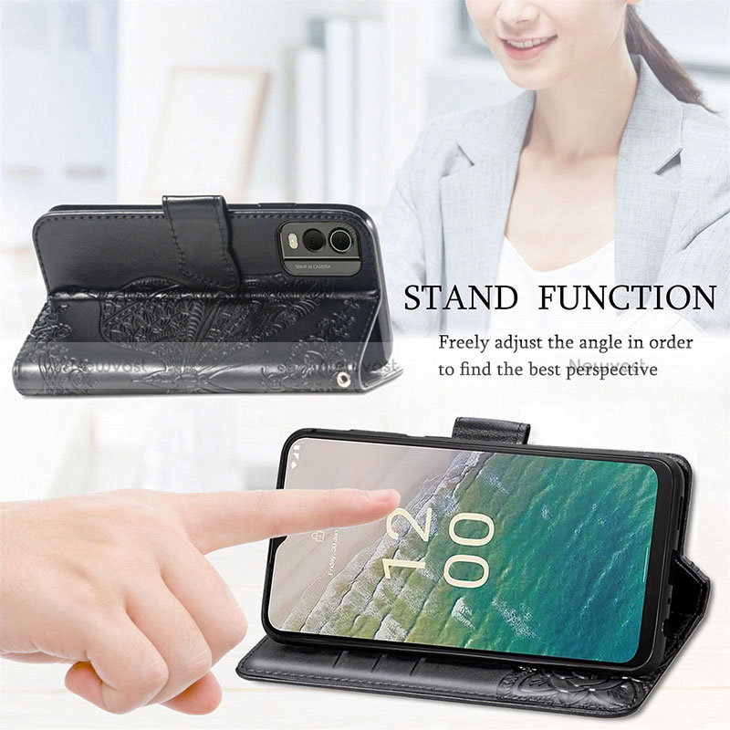 Leather Case Stands Butterfly Flip Cover Holder S01D for Nokia C210