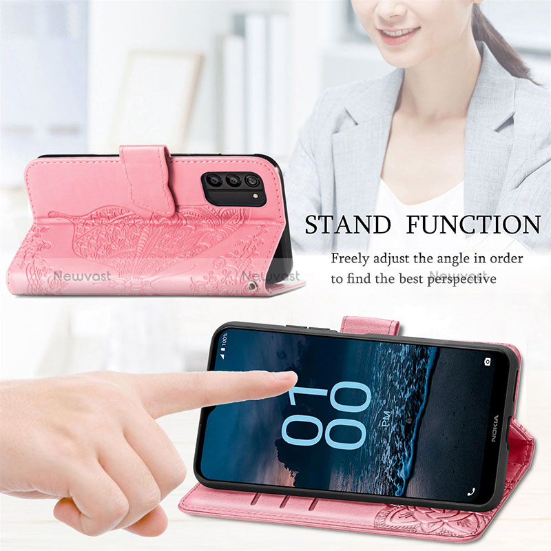 Leather Case Stands Butterfly Flip Cover Holder S01D for Nokia G100