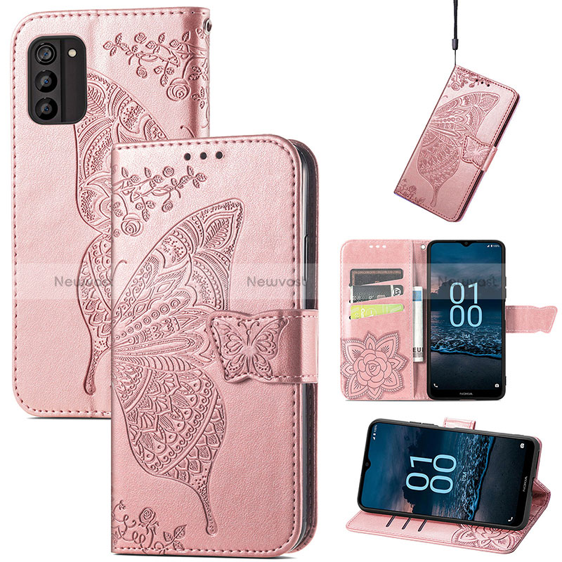 Leather Case Stands Butterfly Flip Cover Holder S01D for Nokia G100