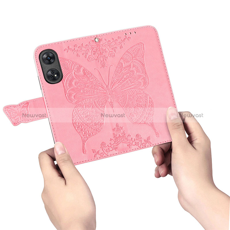 Leather Case Stands Butterfly Flip Cover Holder S01D for Oppo Reno8 T 4G