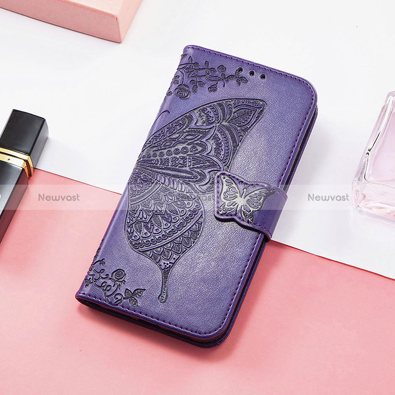 Leather Case Stands Butterfly Flip Cover Holder S01D for Samsung Galaxy M13 5G