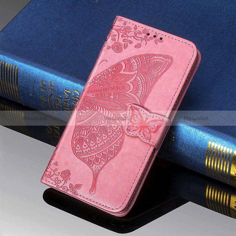 Leather Case Stands Butterfly Flip Cover Holder S01D for Samsung Galaxy S24 Ultra 5G