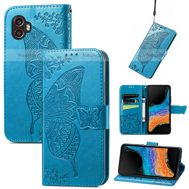 Leather Case Stands Butterfly Flip Cover Holder S01D for Samsung Galaxy XCover 6 Pro 5G