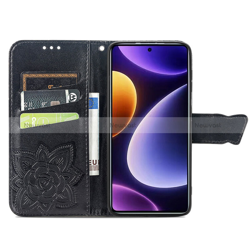 Leather Case Stands Butterfly Flip Cover Holder S01D for Xiaomi Poco F5 5G