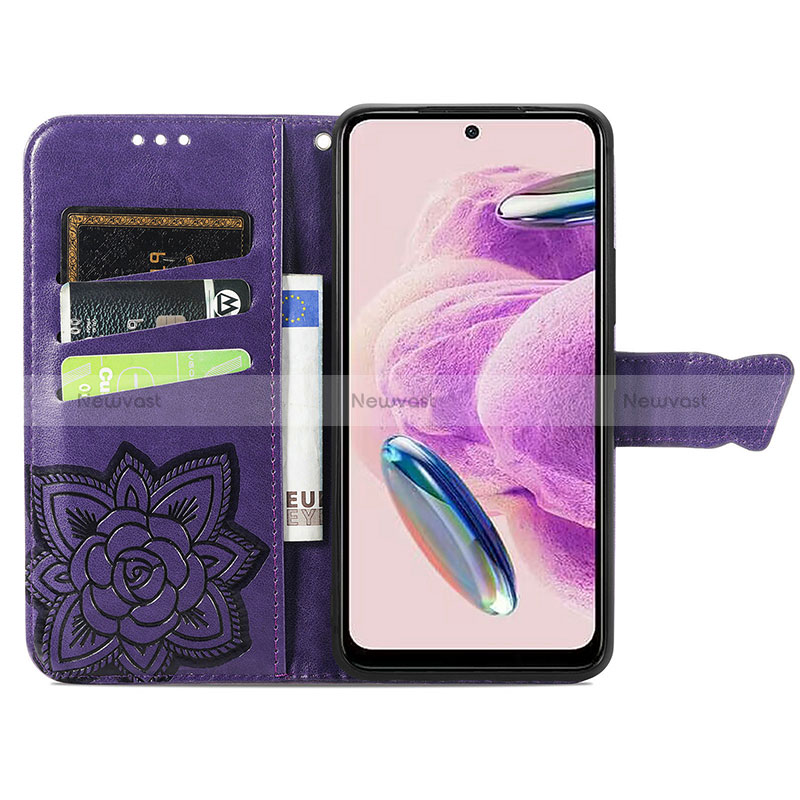 Leather Case Stands Butterfly Flip Cover Holder S01D for Xiaomi Redmi Note 12S