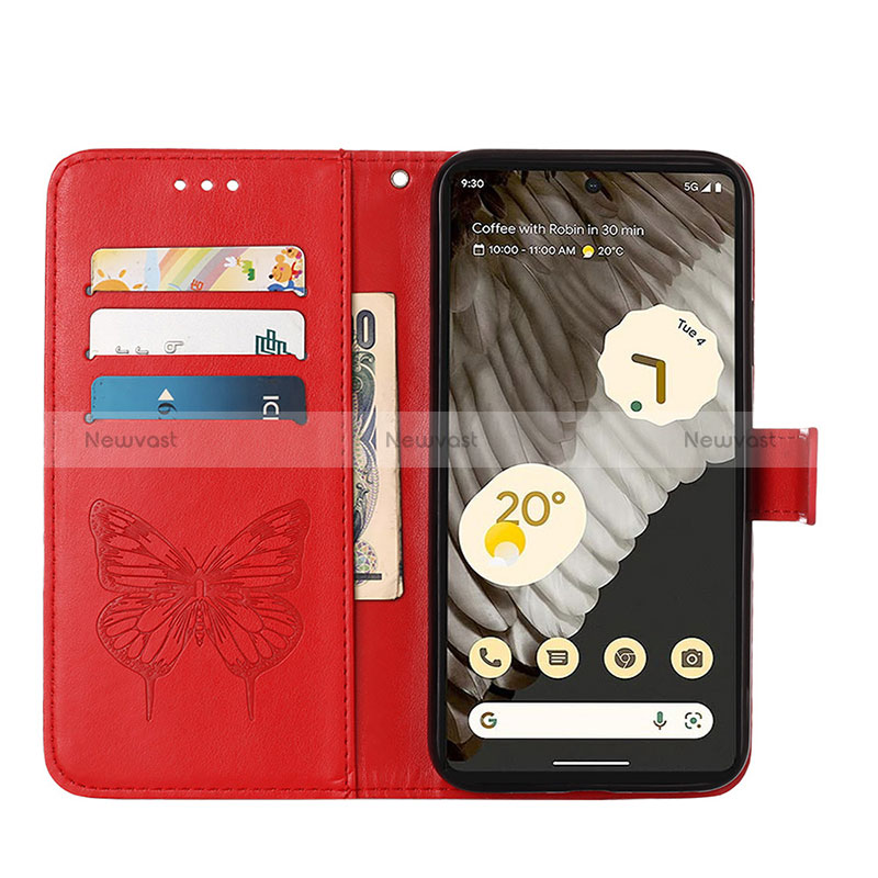 Leather Case Stands Butterfly Flip Cover Holder Y01B for Google Pixel 8 5G