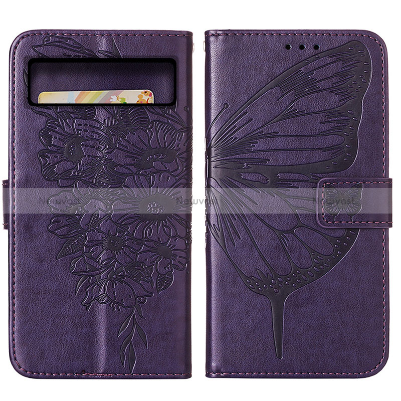 Leather Case Stands Butterfly Flip Cover Holder Y01B for Google Pixel 8 5G