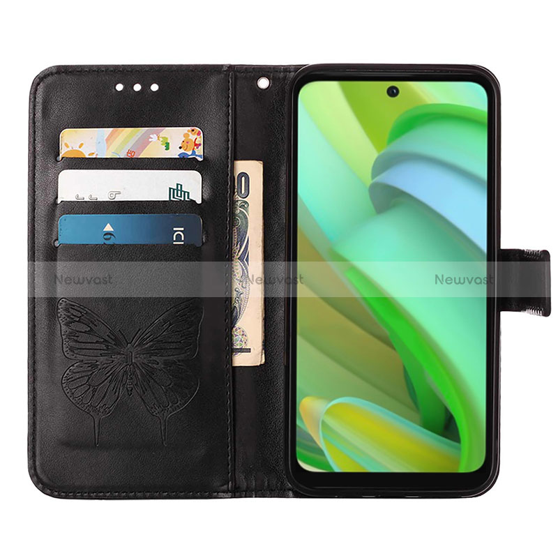 Leather Case Stands Butterfly Flip Cover Holder Y01B for Motorola Moto G Power 5G (2023)