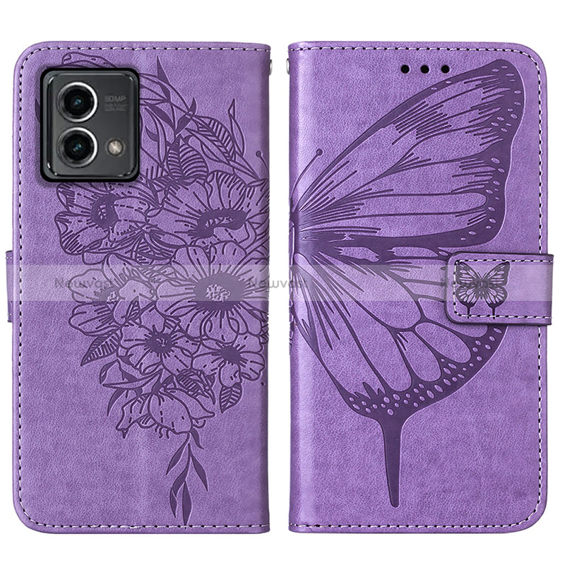 Leather Case Stands Butterfly Flip Cover Holder Y01B for Motorola Moto G Stylus (2023) 4G