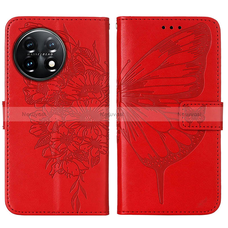 Leather Case Stands Butterfly Flip Cover Holder Y01B for OnePlus 11 5G