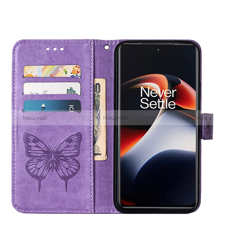 Leather Case Stands Butterfly Flip Cover Holder Y01B for OnePlus Ace 2 5G