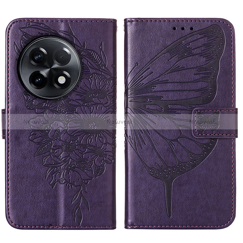 Leather Case Stands Butterfly Flip Cover Holder Y01B for OnePlus Ace 2 5G