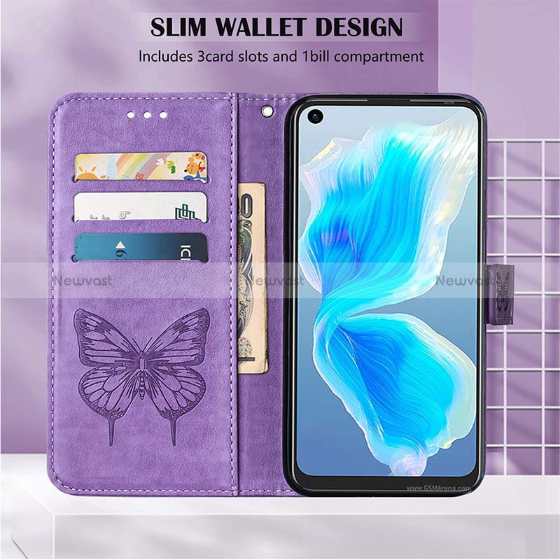 Leather Case Stands Butterfly Flip Cover Holder Y01B for OnePlus Nord CE 2 5G