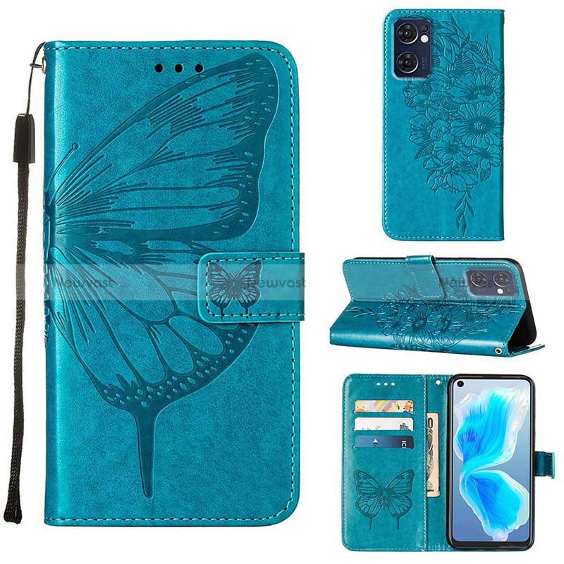 Leather Case Stands Butterfly Flip Cover Holder Y01B for OnePlus Nord CE 2 5G