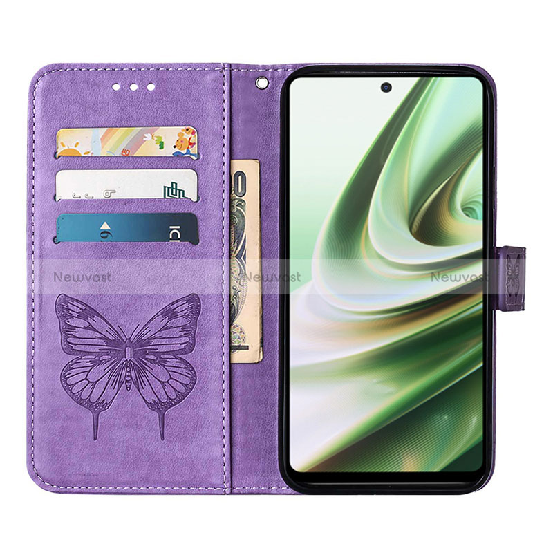 Leather Case Stands Butterfly Flip Cover Holder Y01B for OnePlus Nord CE 3 Lite 5G