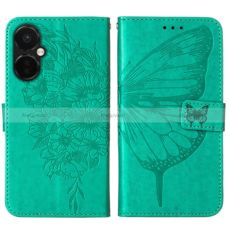 Leather Case Stands Butterfly Flip Cover Holder Y01B for OnePlus Nord CE 3 Lite 5G