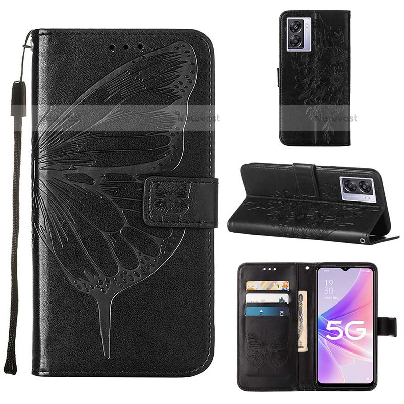 Leather Case Stands Butterfly Flip Cover Holder Y01B for OnePlus Nord N300 5G